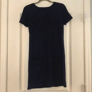 Navy Velvet Sweater Shift Dress 7th Avenue New York & Company